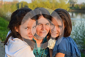 Mother and daughters