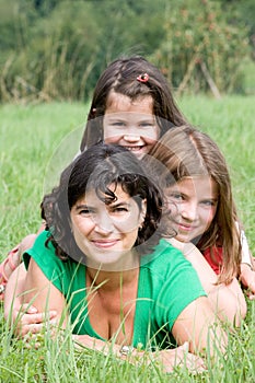 Mother with daughters photo