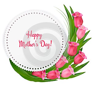 Mother day background with red flowers