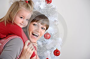 Mother and doughter christmas