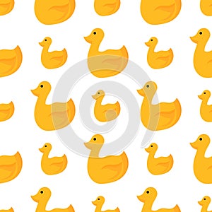 Mother duck and duckling seamless pattern