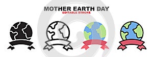 Mother Earth Day icon set with different styles