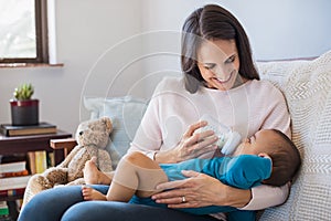 Mother feeding her baby