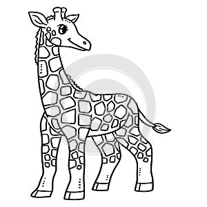 Mother Giraffe Isolated Coloring Page for Kids