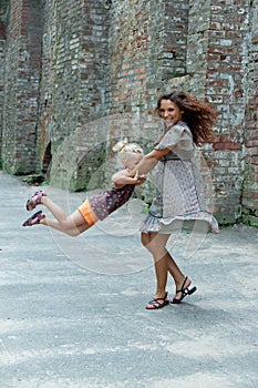 Mother with her daughter outdoor