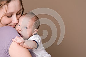 Mother holding baby