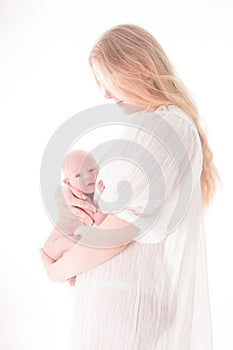 Mother holding her newborn baby