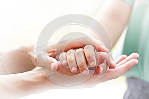 Mother holding her son photo