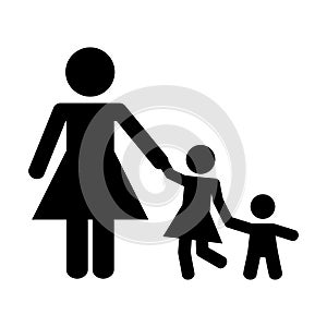 Mother kid pictogram isolated icon