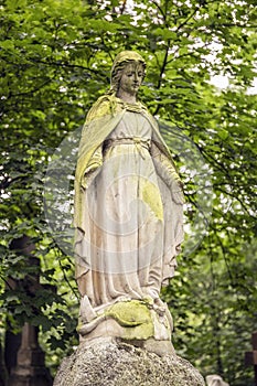 Mother Mary statue. Sculpture of Holy Virgin Mary important person in the christianity and catholicism