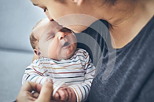 Mother with newborn son