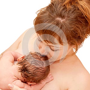 Mother nursing after birth