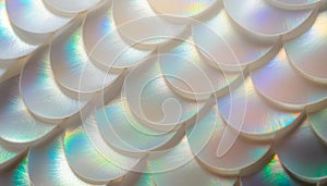 Mother of pearl, circolare decoration. Iridescent geometric pattern.