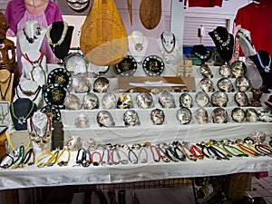 Mother of Pearl Handcrafts at Papeete Municipal Market, Tahiti, French Polynesia photo