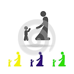 mother plays with baby multi color icon. Element of travel icon for mobile concept and web apps, can be used for web and mobile. P