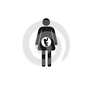 Mother, pregnancy icon. Vector illustration, flat design.