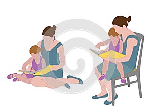 Mother reading book to child