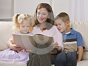 Mother Reading to Children