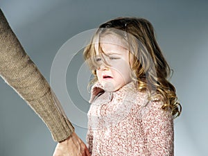 Mother reassuring little daughter
