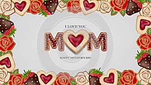 mother\'s day banner with cookies