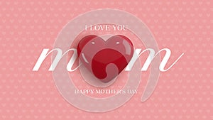 mother\'s day banner with red heart