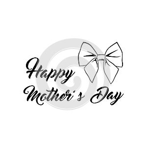 Mother s day card with bow and ribbon. Vector illustration.