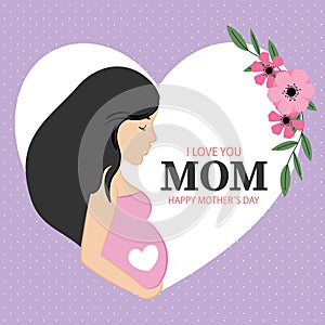 Mother`s day floral card.