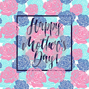 Mother s day greeting card with flowers background