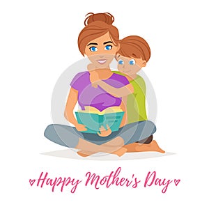 Mother`s day greeting card template