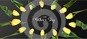 MOTHER`S DAY handwritten text with flowers. Template for poster, postcard, banner. BOUQUET FOR MOMMA`s day, ready to print