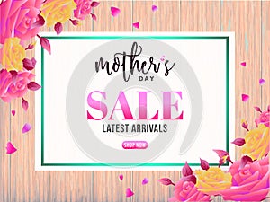 Mother\'s Day sale, poster, banner or flyer design with beautiful