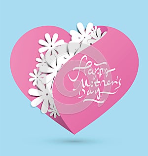 Mother`s Day-themed heart-shaped graphic design,Mother love.