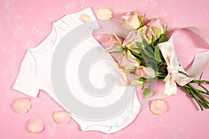 Mother s Day Valentine product mockup styled with blush pink roses.