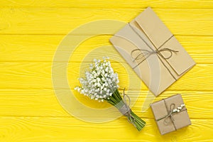 Mother`s day. Women`s day. Valentine`s day, Birthday greeting concept background. top view, flat lay, mockup