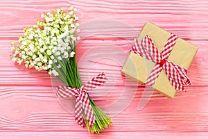 Mother`s day. Women`s day. Valentine`s day, Birthday greeting concept background. top view, flat lay, mockup