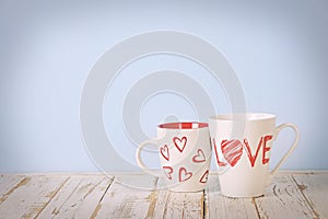 Mother`s Day, Women`s Day, Wedding Day, Happy st Valentines Day, 14th February concept. Vintage love symbols, rustic style.