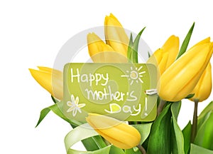 Mother's Day yellow tulips flower bunch