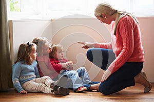 Mother Shouting At Young Children