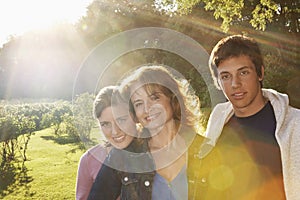 Mother With Son And Daughter In Park