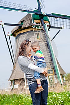 Mother and son in Holland