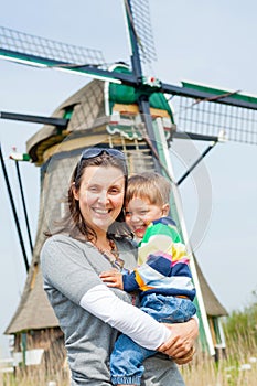 Mother and son in Holland