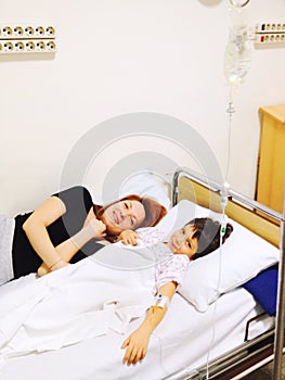 Mother and son in hospital