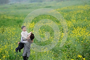 Mother and son outdoor