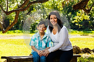 Mother and son outdoor portrait