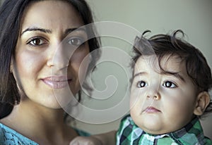 Mother with son. Selective soft focus effect