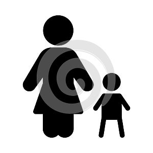 Mother son vector glyph flat icon