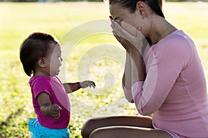 Mother stressed out while baby is crying