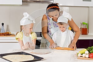 Mother Teaches How to Bake to Kids