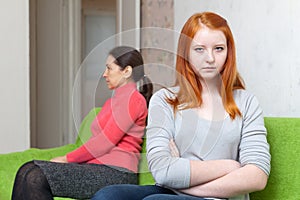 Mother and teen daughter having conflict