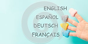 Mother tongue language day, different native languages spoken worldwide, polyglot concept, multilingual business and community photo
